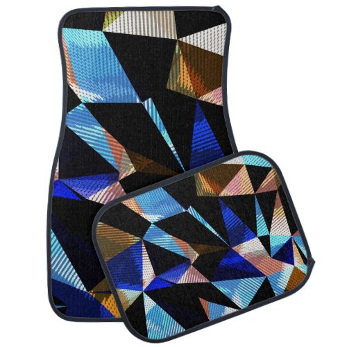 Colorful Geometric Triangles Abstract Background Car Floor Mat