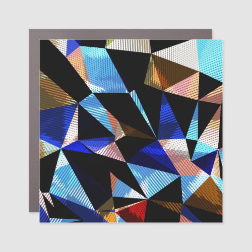 Colorful Geometric Triangles Abstract Background Car Magnet