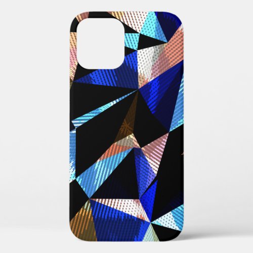 Colorful Geometric Triangles Abstract Background iPhone 12 Case