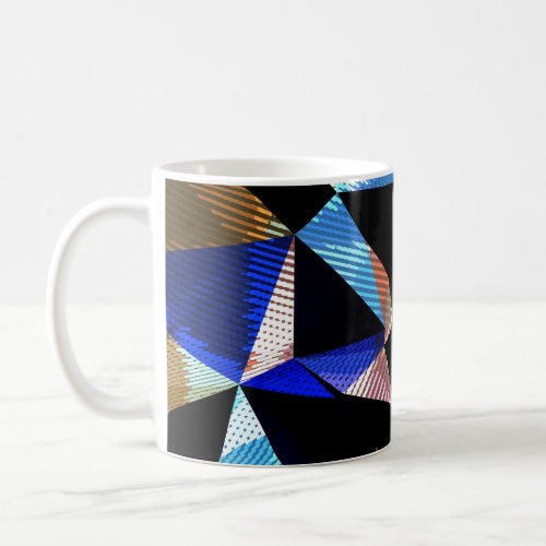 Colorful Geometric Triangles Abstract Background Coffee Mug