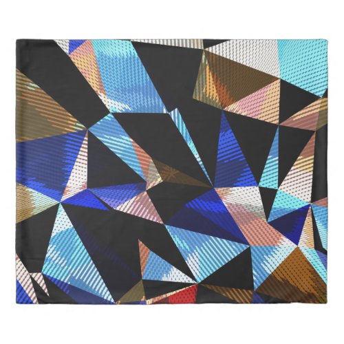 Colorful Geometric Triangles Abstract Background Duvet Cover