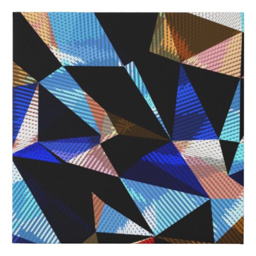 Colorful Geometric Triangles Abstract Background Faux Canvas Print