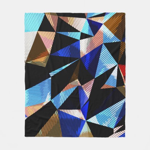 Colorful Geometric Triangles Abstract Background Fleece Blanket