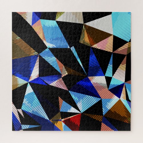 Colorful Geometric Triangles Abstract Background Jigsaw Puzzle