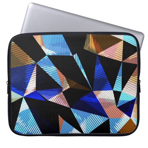 Colorful Geometric Triangles Abstract Background Laptop Sleeve