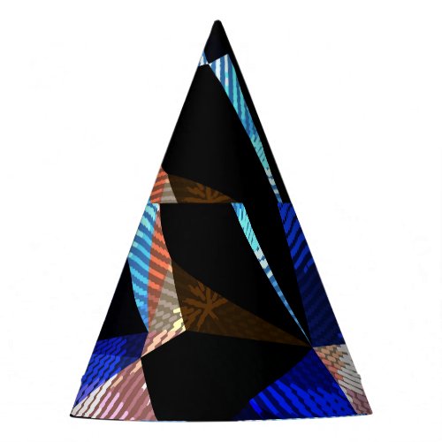 Colorful Geometric Triangles Abstract Background Party Hat