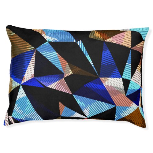 Colorful Geometric Triangles Abstract Background Pet Bed