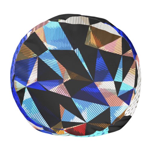 Colorful Geometric Triangles Abstract Background Pouf