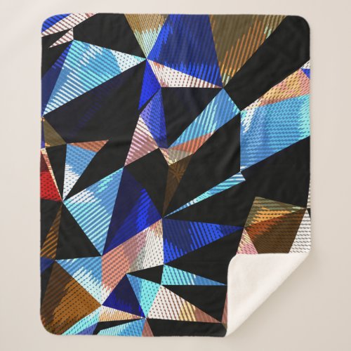 Colorful Geometric Triangles Abstract Background Sherpa Blanket