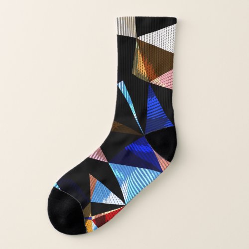 Colorful Geometric Triangles Abstract Background Socks