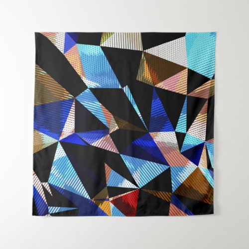 Colorful Geometric Triangles Abstract Background Tapestry