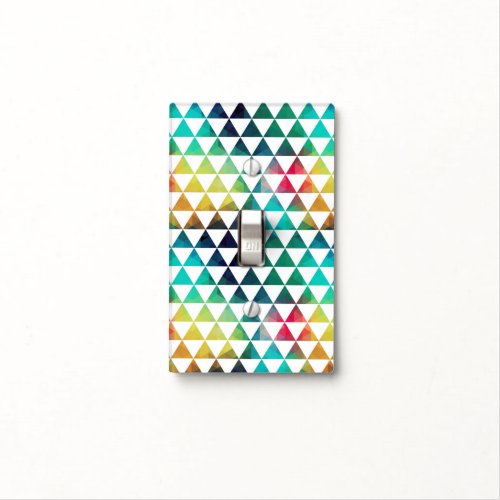 Colorful Geometric Triangles Abstract Pattern 2 Light Switch Cover