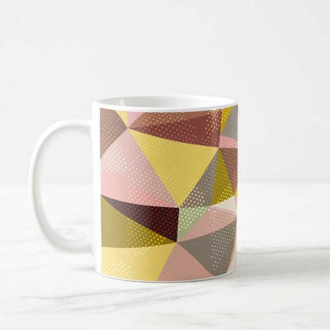 Colorful Geometric Triangles Abstract Texture. Coffee Mug (Left)