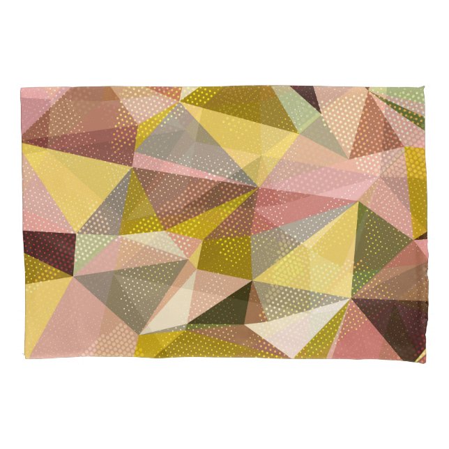 Colorful Geometric Triangles Abstract Texture. Pillow Case (Front)