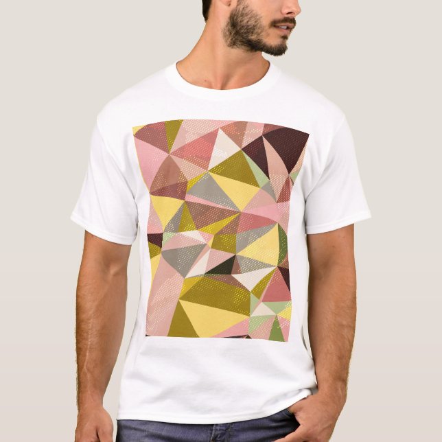 Colorful Geometric Triangles Abstract Texture. T-Shirt (Front)
