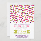 Colorful Geometric Triangles Bridal Shower Invitation (Front)