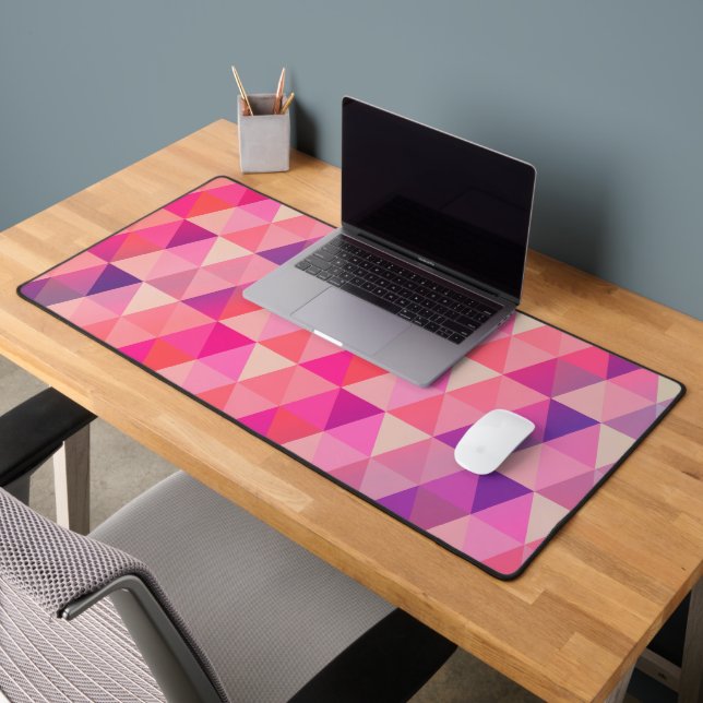 Colorful Geometric Triangles Pattern Desk Mat (Office 2)