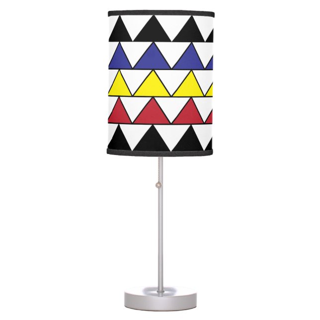 Colorful Geometric Triangles Pattern    Table Lamp (Front)