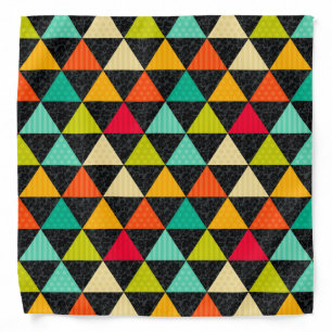 Colorful Geometric Triangles Seamless Pattern Bandana
