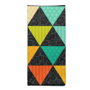 Colorful Geometric Triangles Seamless Pattern Napkin