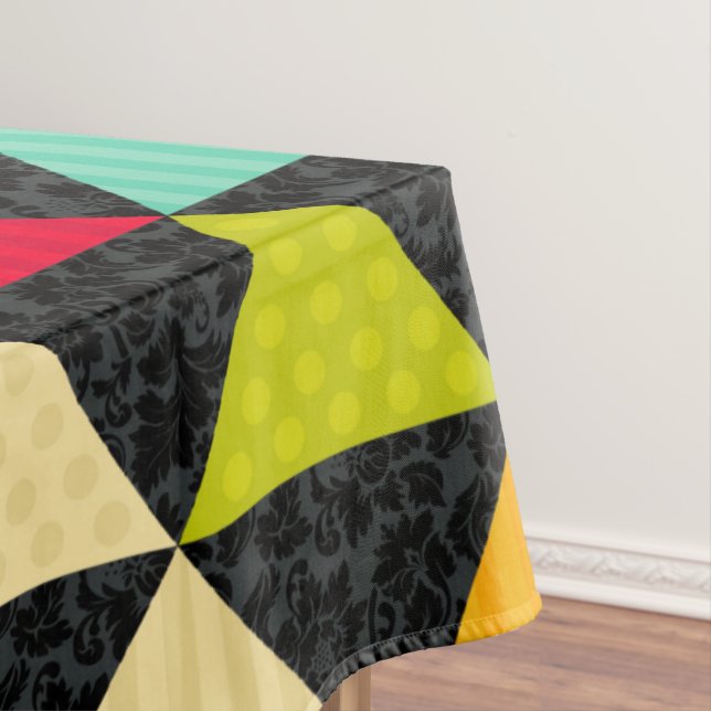 Colorful Geometric Triangles Seamless Pattern Tablecloth (In Situ)