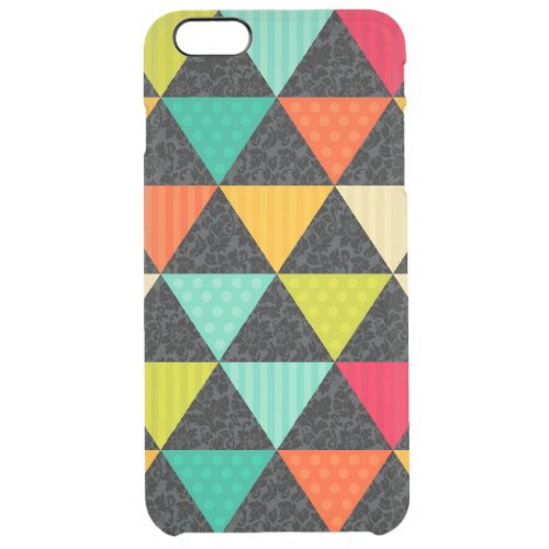 Colorful Geometric Triangles Seamless Pattern Clear iPhone 6 Plus Case
