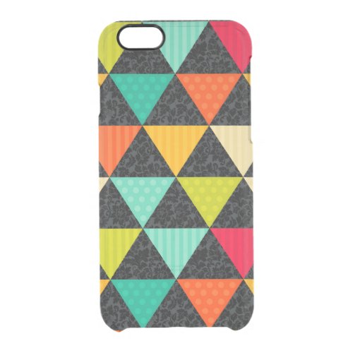 Colorful Geometric Triangles Seamless Pattern Clear iPhone 66S Case