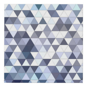 Colorful geometric triangular mosaic: abstract bac faux canvas print