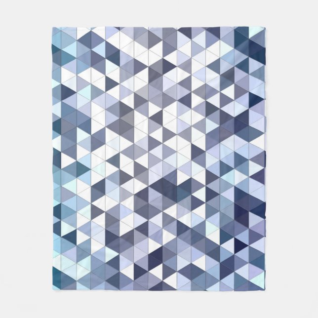 Colorful geometric triangular mosaic: abstract bac fleece blanket (Front)