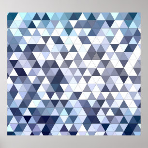Colorful geometric triangular mosaic: abstract bac poster