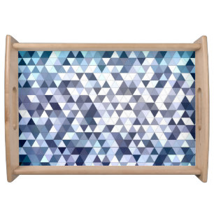 Colorful geometric triangular mosaic: abstract bac serving tray