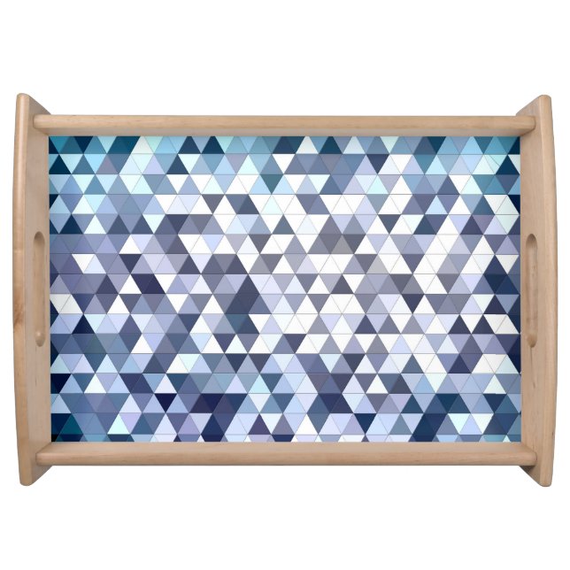Colorful geometric triangular mosaic: abstract bac serving tray (Front)