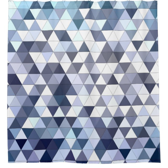Colorful geometric triangular mosaic: abstract bac shower curtain (Front)