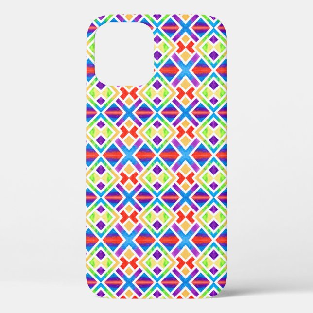 Colorful Geometric Tribal Pattern Case-Mate iPhone Case (Back)