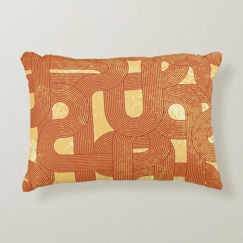 Colorful Geometric Vintage Abstract Accent Pillow