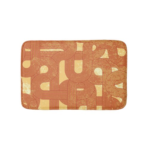 Colorful Geometric Vintage Abstract Bath Mat
