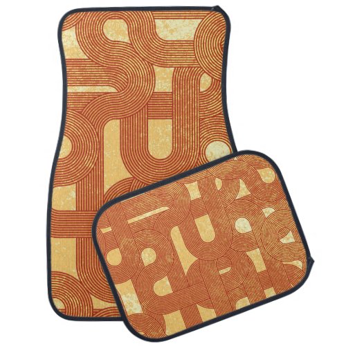 Colorful Geometric Vintage Abstract Car Floor Mat