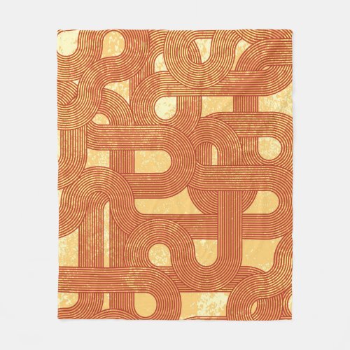 Colorful Geometric Vintage Abstract Fleece Blanket