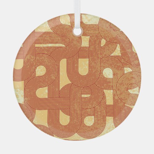 Colorful Geometric Vintage Abstract Glass Ornament