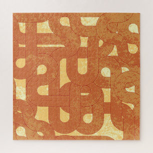 Colorful Geometric Vintage Abstract. Jigsaw Puzzle