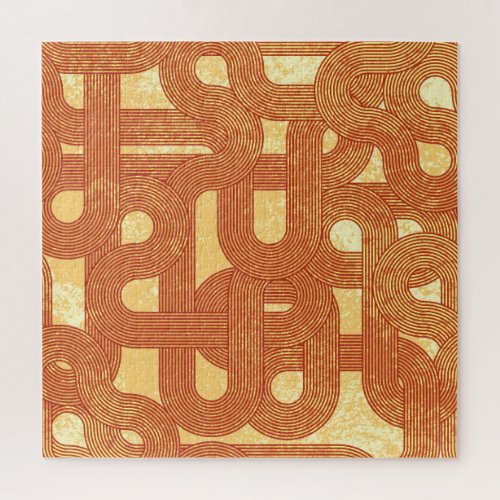 Colorful Geometric Vintage Abstract Jigsaw Puzzle