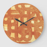Colorful Geometric Vintage Abstract. Large Clock