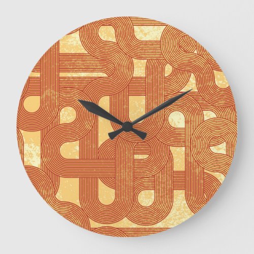Colorful Geometric Vintage Abstract Large Clock
