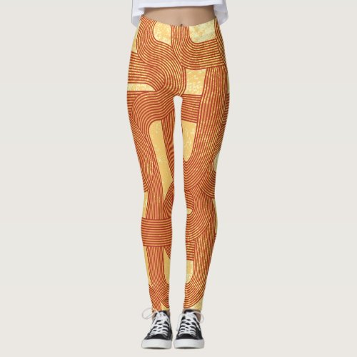 Colorful Geometric Vintage Abstract Leggings