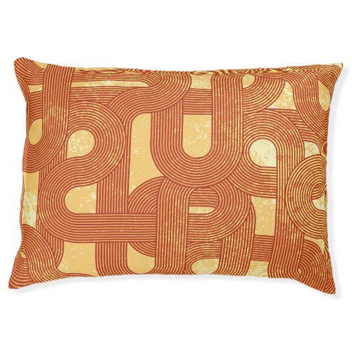 Colorful Geometric Vintage Abstract Pet Bed