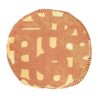Colorful Geometric Vintage Abstract. Pouf