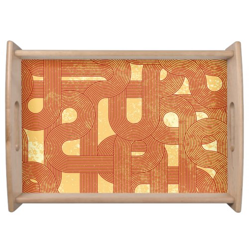 Colorful Geometric Vintage Abstract Serving Tray