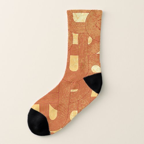 Colorful Geometric Vintage Abstract Socks
