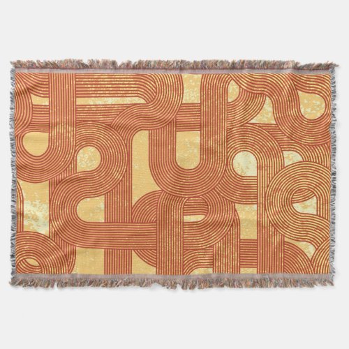 Colorful Geometric Vintage Abstract Throw Blanket