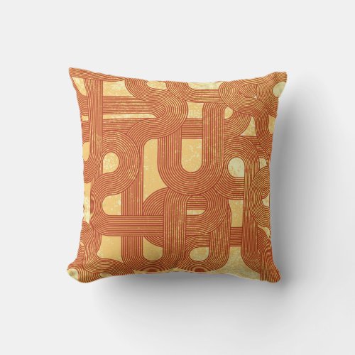 Colorful Geometric Vintage Abstract Throw Pillow